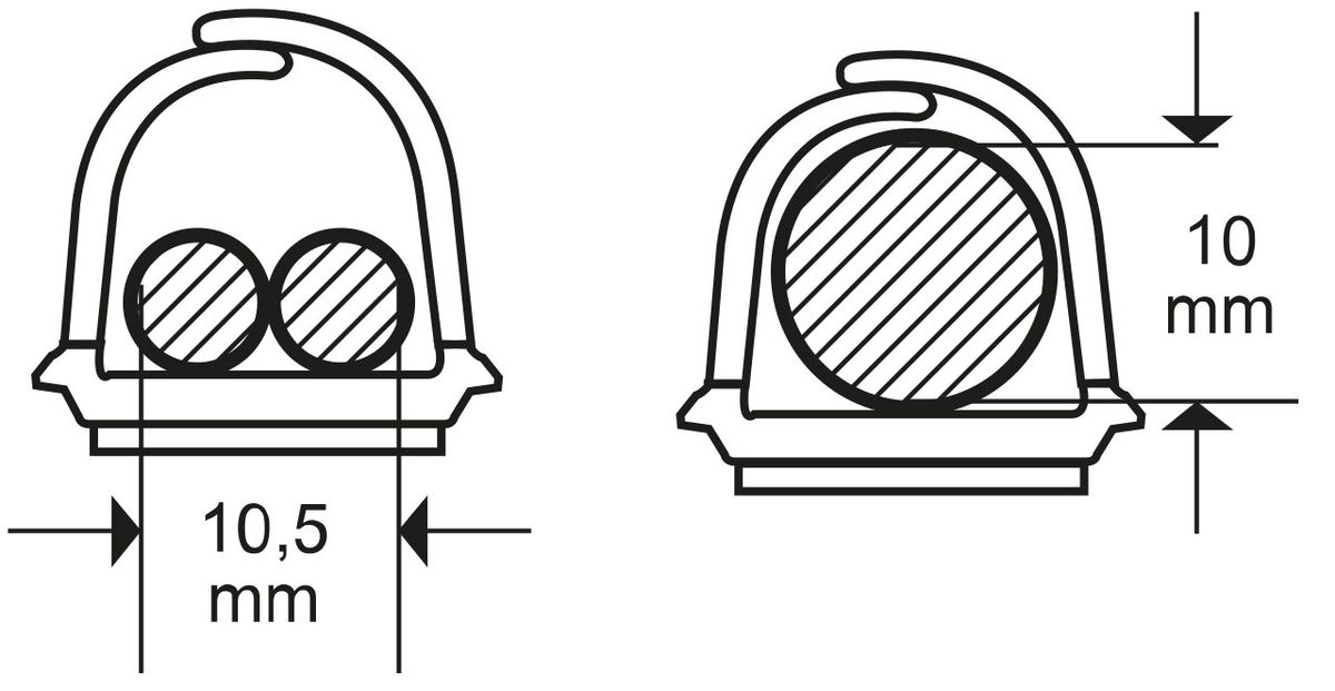 Goulotte 10mm marron auto-adhésif 1m 3 pcs.