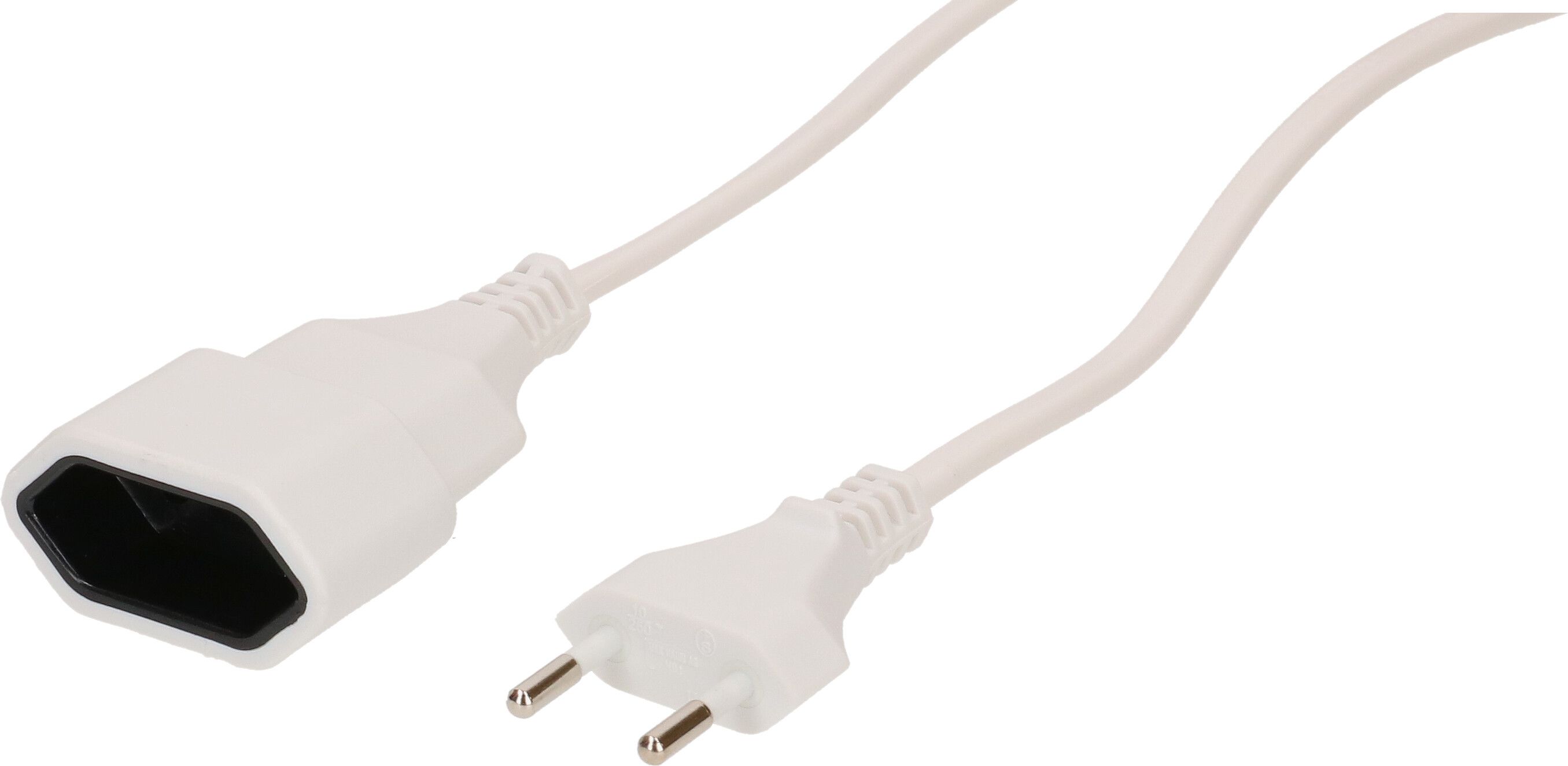 Rallonge TDF H05VVH2-F2X1.0 3m blanc BS type 11 / type 11