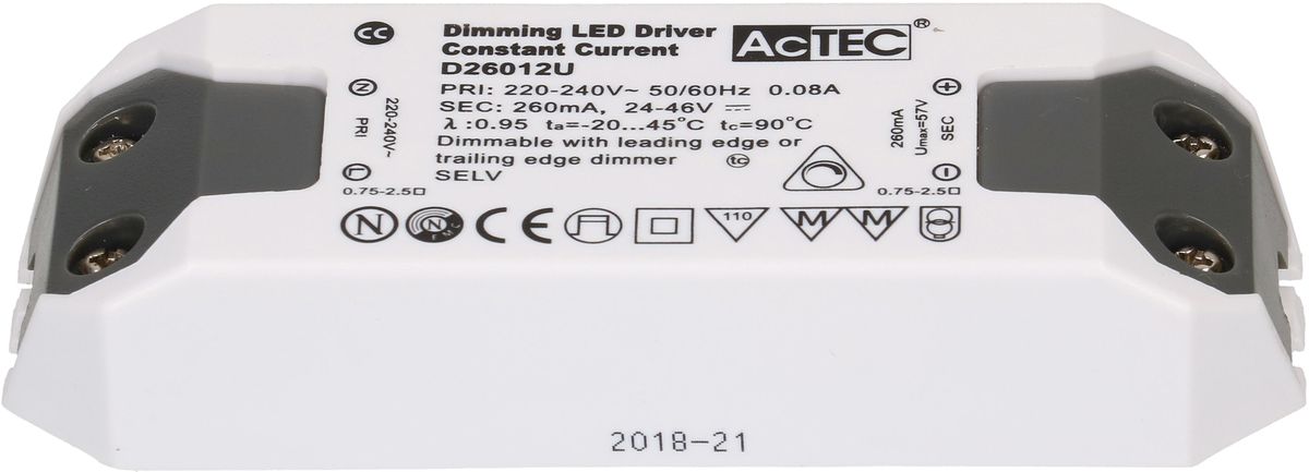 driver constant LED 260 mA 12W