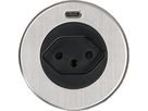 SOLO Steckdoseneinheit Edelstahl 1x Typ 13 1x USB-C