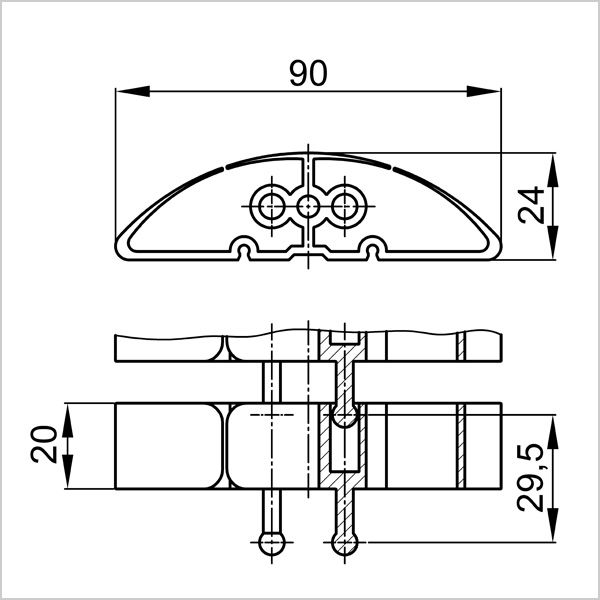 serpentine de câble Pro 90 1.00m secure (noir/jaune)