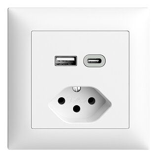 piccolo combinato caricatore USB / tipo 13 INC EdizioDue bianco