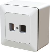 prise réseau 2x support EasyKlick AP priamos blanc