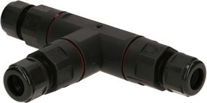Connecteur câble T IP68 noir 3-pôles 16A/250V