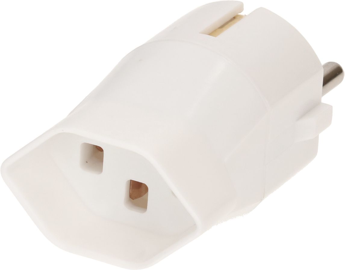 adaptateur de voyage Schuko / type 23 3 pôles blanc