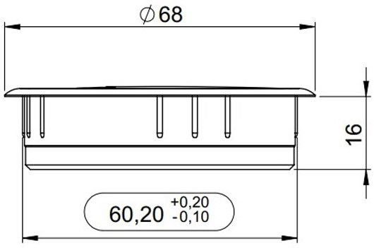 passe-câble Easy-Duct-60K16 noir RAL9005
