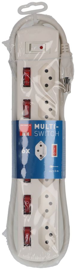 multipresa Multi-Switch 6x tipo 13 bianco