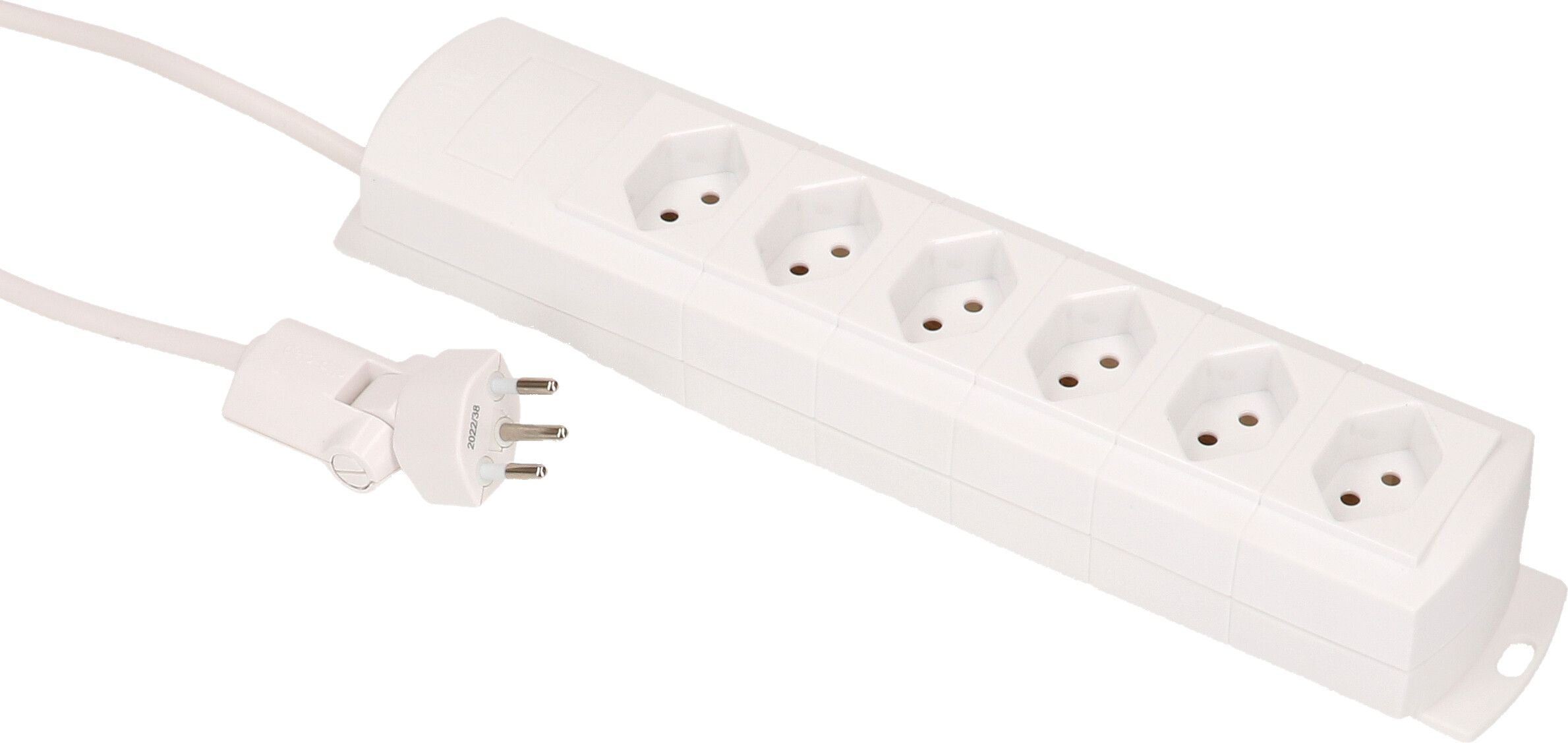 multiprise Prime Line 6x type 13 blanc aimant 3m clip-clap