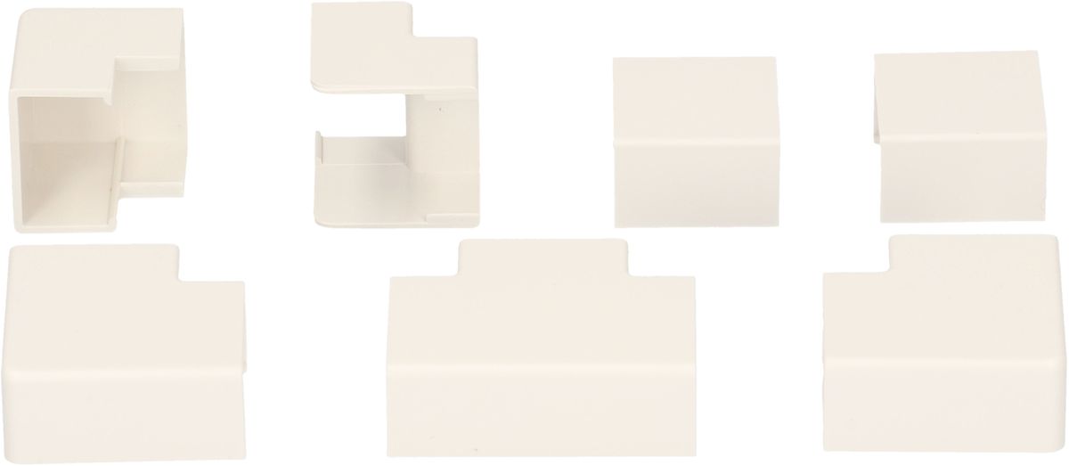 Raccords de goulotte 16x10mm blanc assorti 7 pcs.