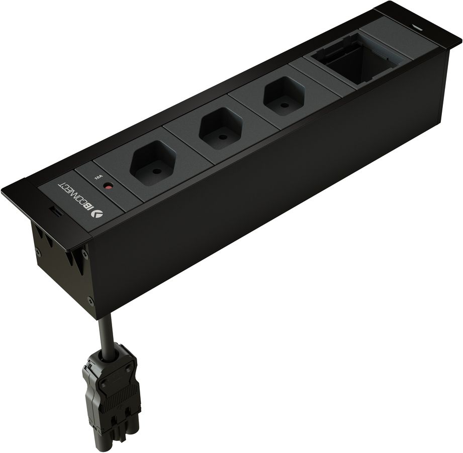 CUBOBOX bloc multiprise noir M 4 fois 3x type 13 1x module vide