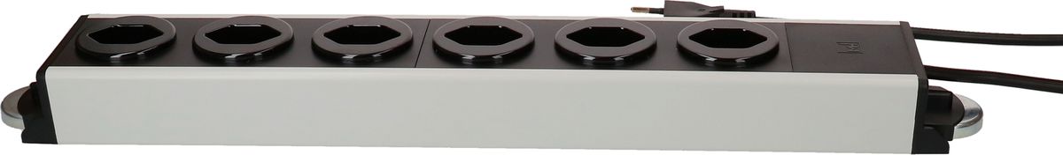 multipresa Power Line 6x tipo 13 grigio/nero 3.0m magnete