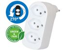 multi adaptateur ADAPT 3x type 13 blanc rotatif Green+Fair