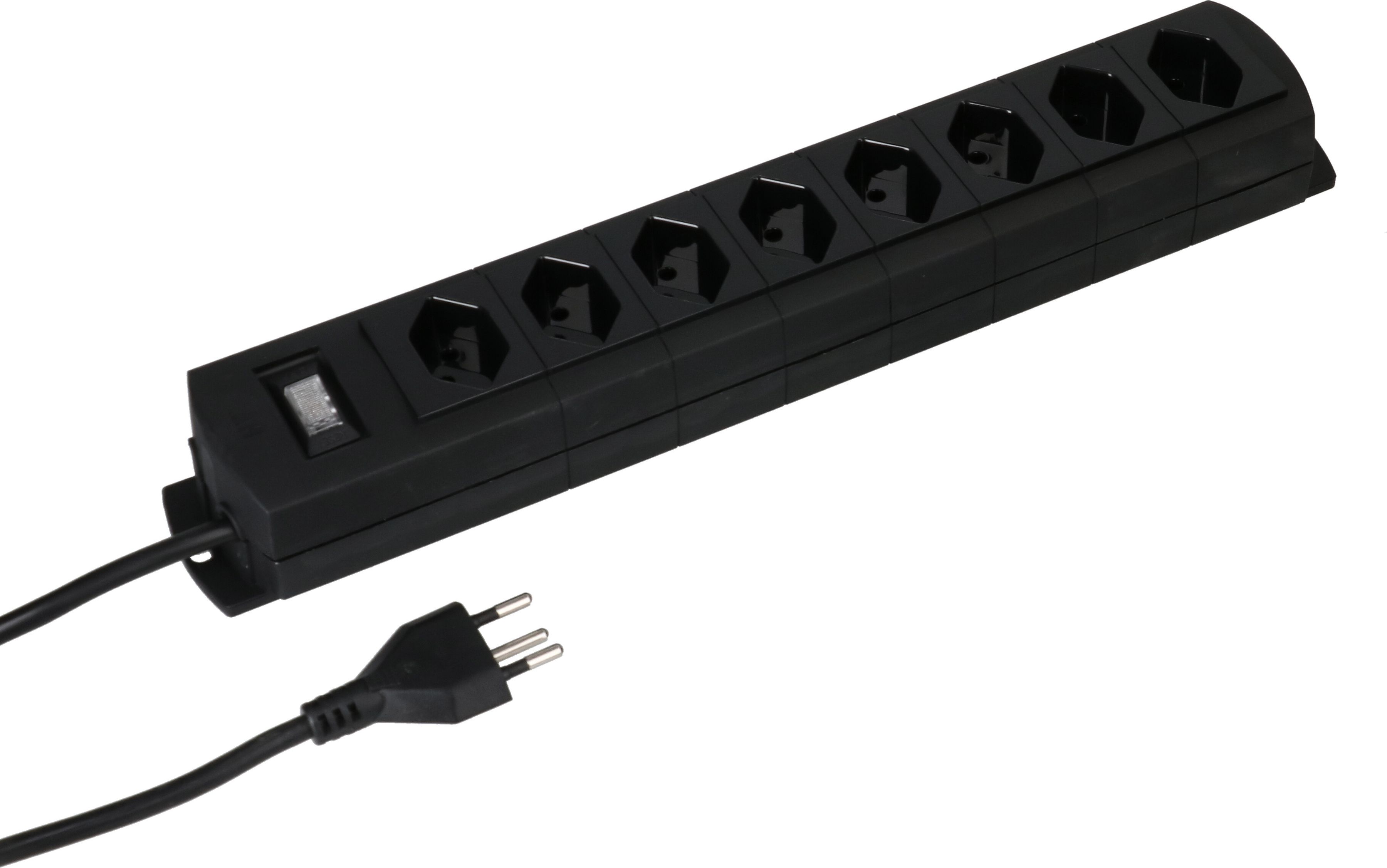 multiprise Prime Line 8x type 13 noir interrupteur 5m
