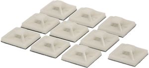 pied pour attache câbles 19X19mm blanc jusqu'à 3.6mm / 10 pièces