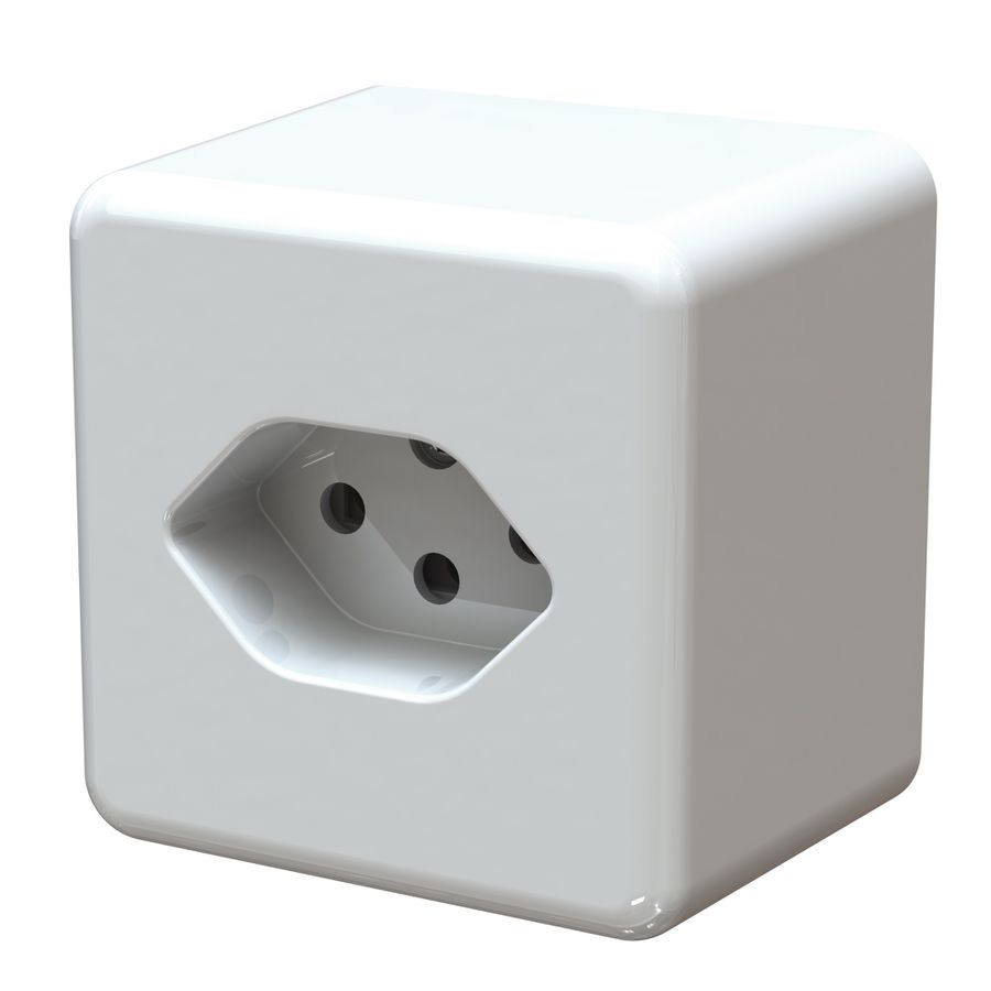 prise MH 1x type 13 ta.1x1 AP blanc