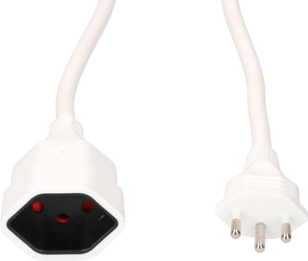 Rallonge TD H05VV-F3G1.5 10m blanc BS type 12 / type 13