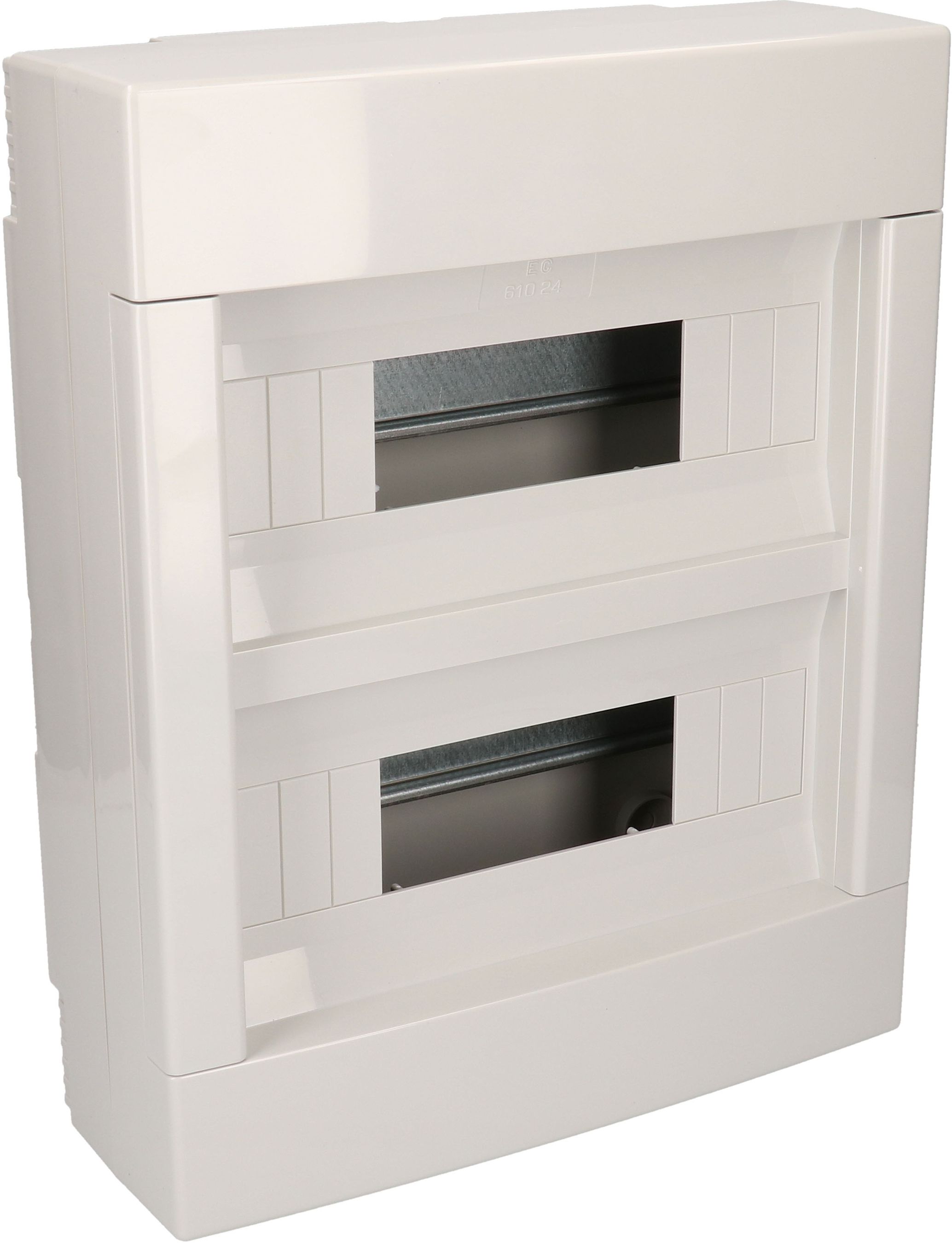 petite distribution AP 2 rangs 24 modules gris IP40