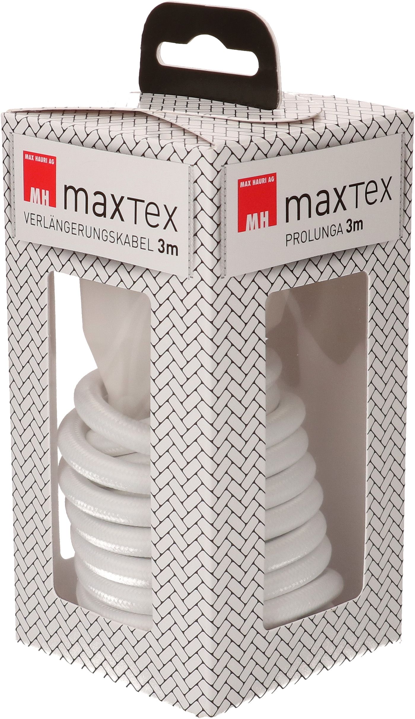 Rallonge textile H05VV-F3G1.0 3m blanc type 12 / type 13