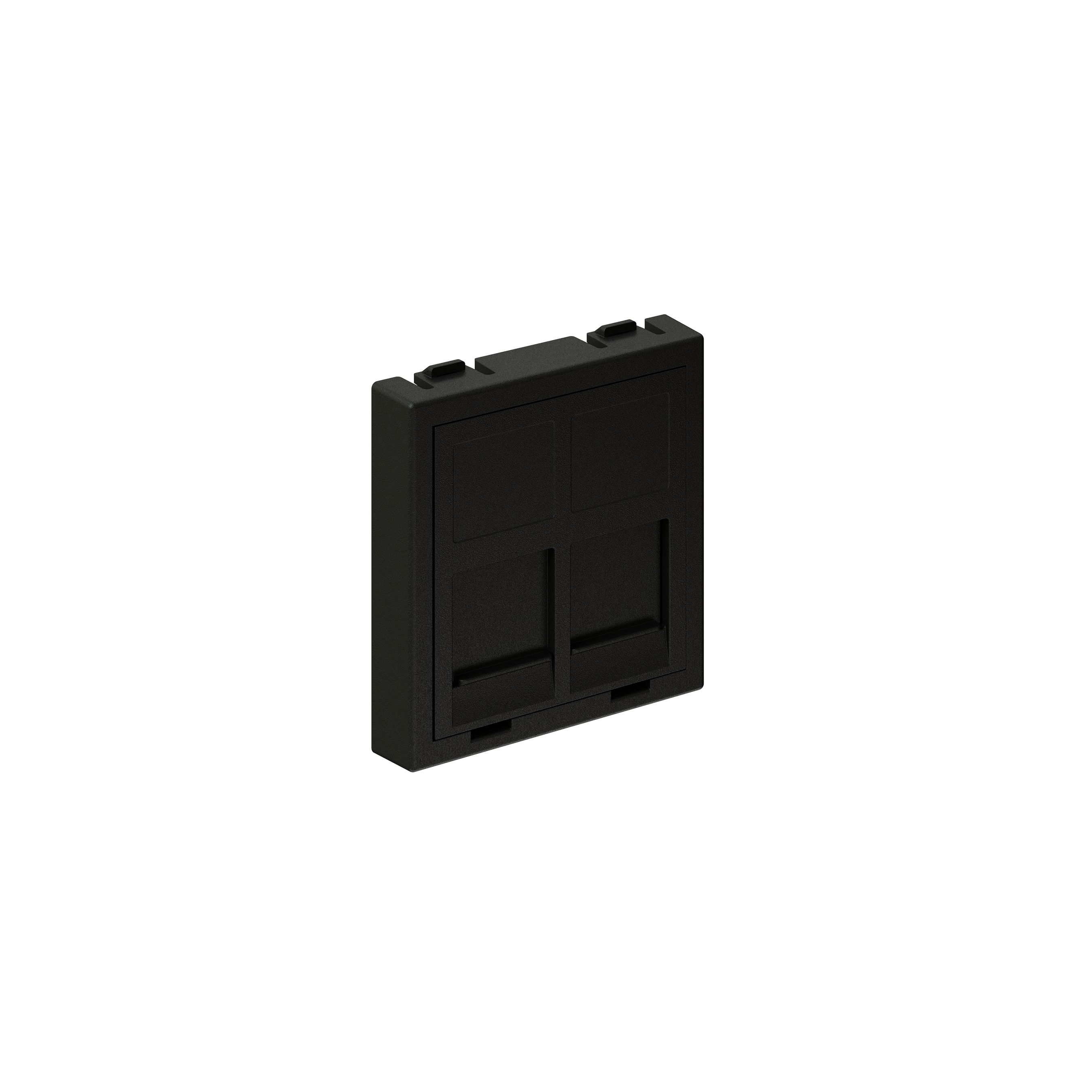 accessoire multimédia 45x45 anthracite couverture pour 2x RJ45