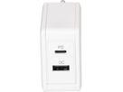 adattatore di ricarica rapida USB 1x USB-C PD 1x USB-A 30W bianco