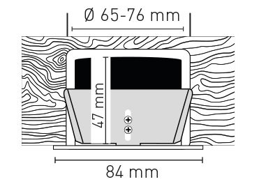 spot encastré à LED WOODY Ø68 blanc 3000K 660lm 60°
