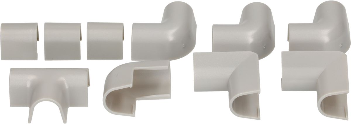 Raccords de goulotte 7mm gris assorti 10 pcs.