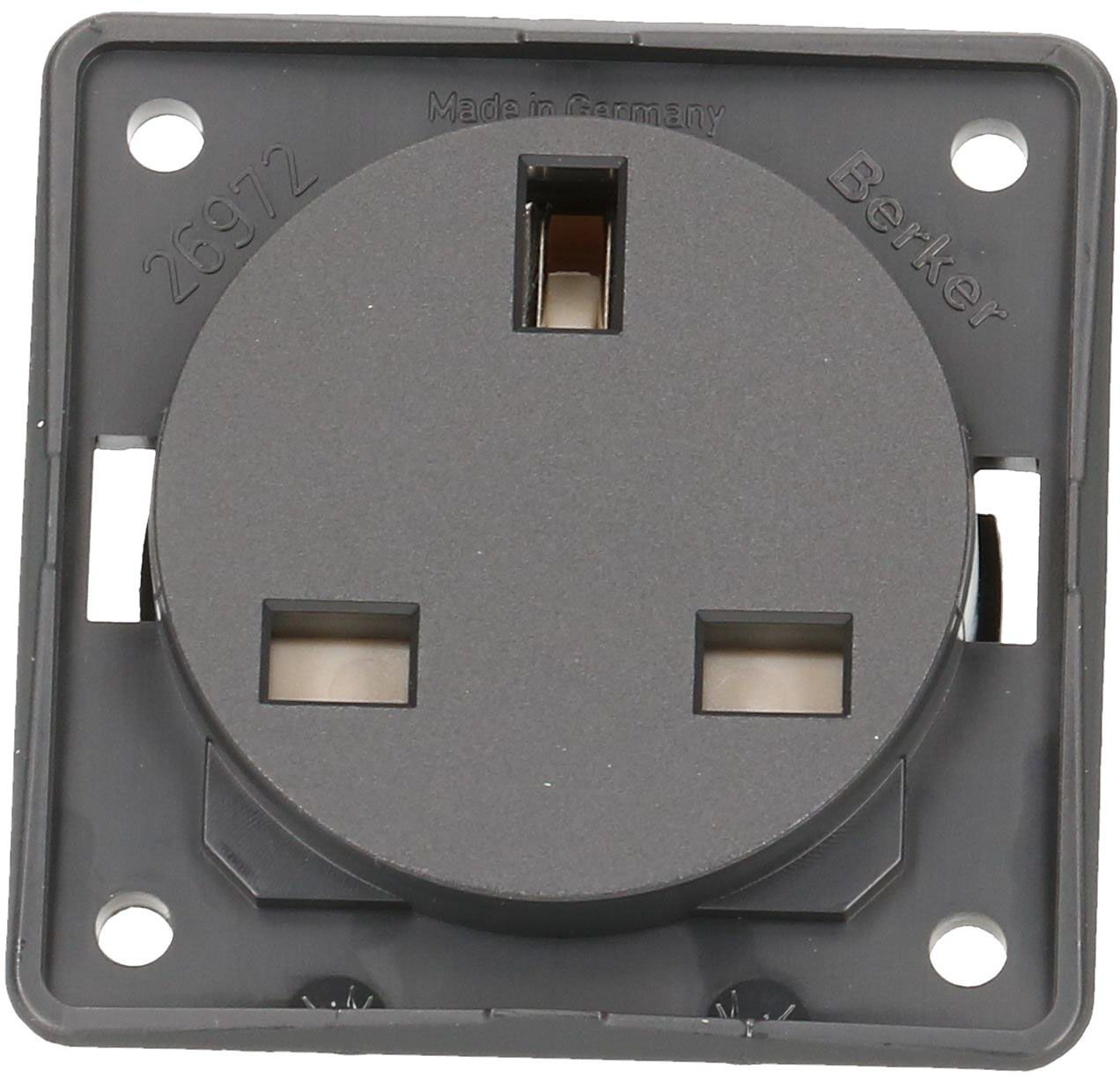 prise 1x type G appareil + plaque frontale BS Berker Integro ant.