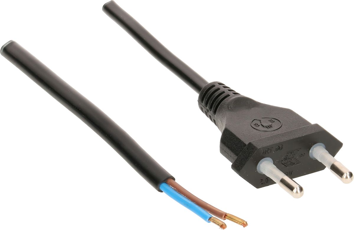 TDLF câble secteur H03VVH2-F2X0.75 1.8m noir T26