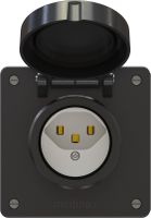 prise 1x type 23 insert avec set frontal exo IP55 noir