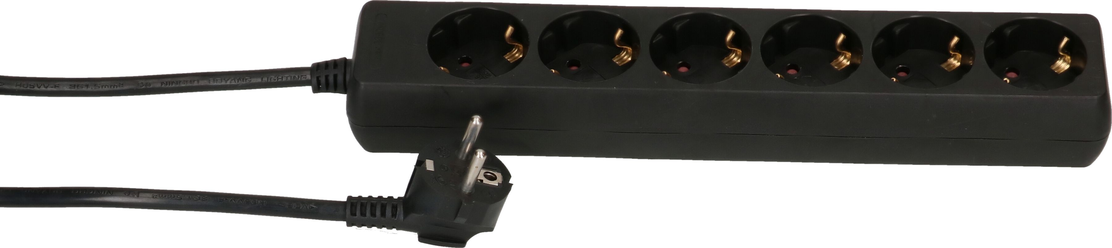multiprise 6x Schuko noir 1.4m