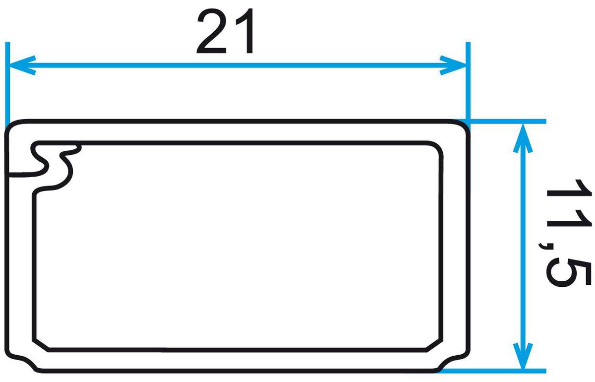 Kabelkanal 21x11.5mm weiss selbstklebend 2m