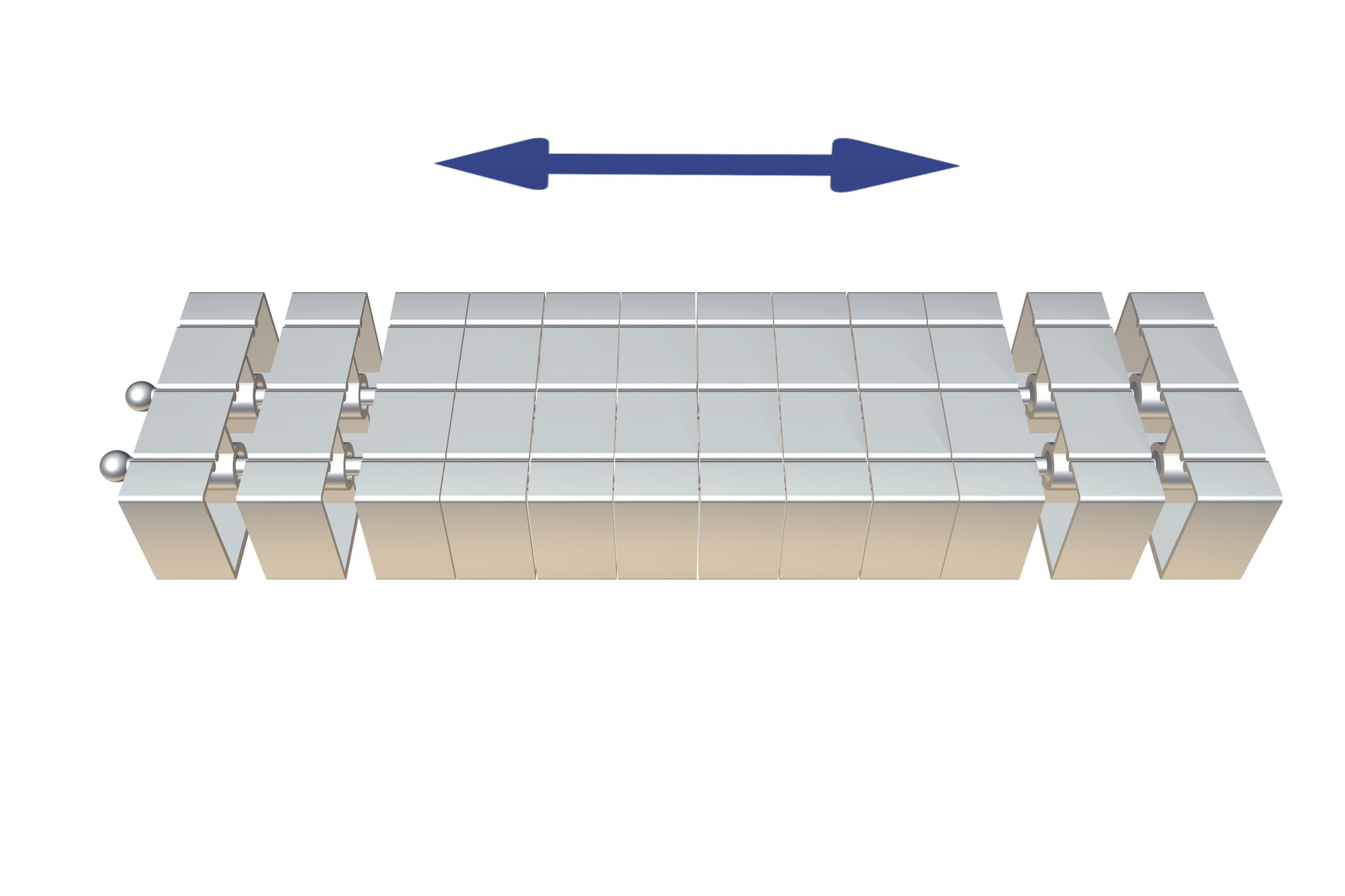 serpentine de câble Flex II 1.00m argent RAL9006