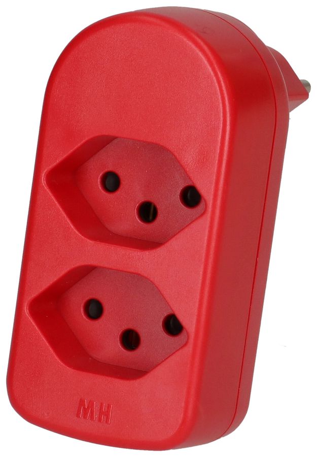Multi adaptateur ADAPT 2x type 13 rouge rotatif BS
