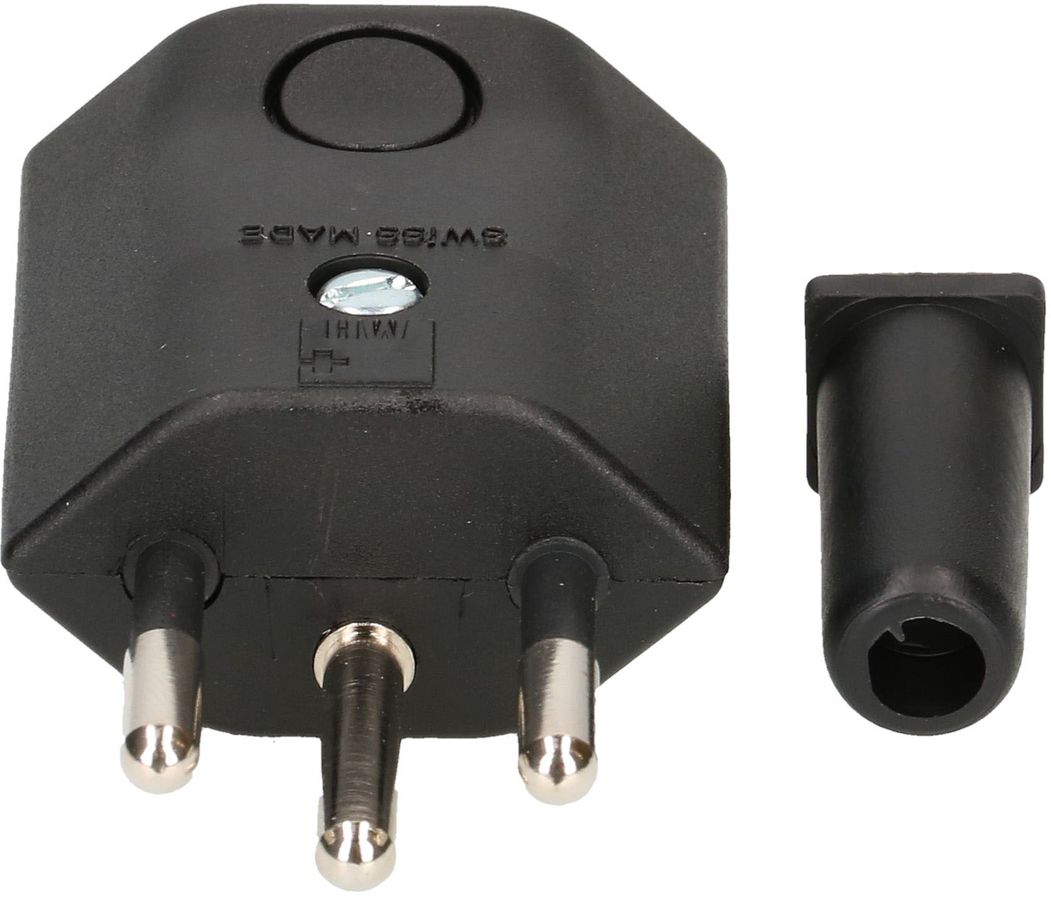 fiche type 12 coudée 3 pôles noir