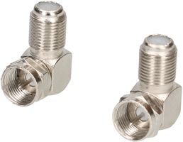 adaptateur F fiche F / prise F coudé 90° 2 pièces