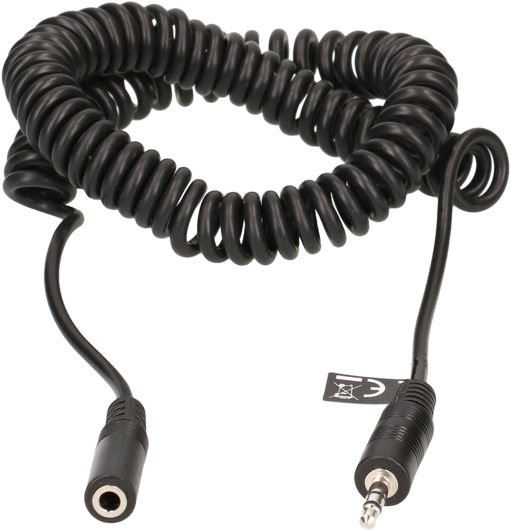 rallonge audio stéréo fiche/prise jack en spirale 3m noir