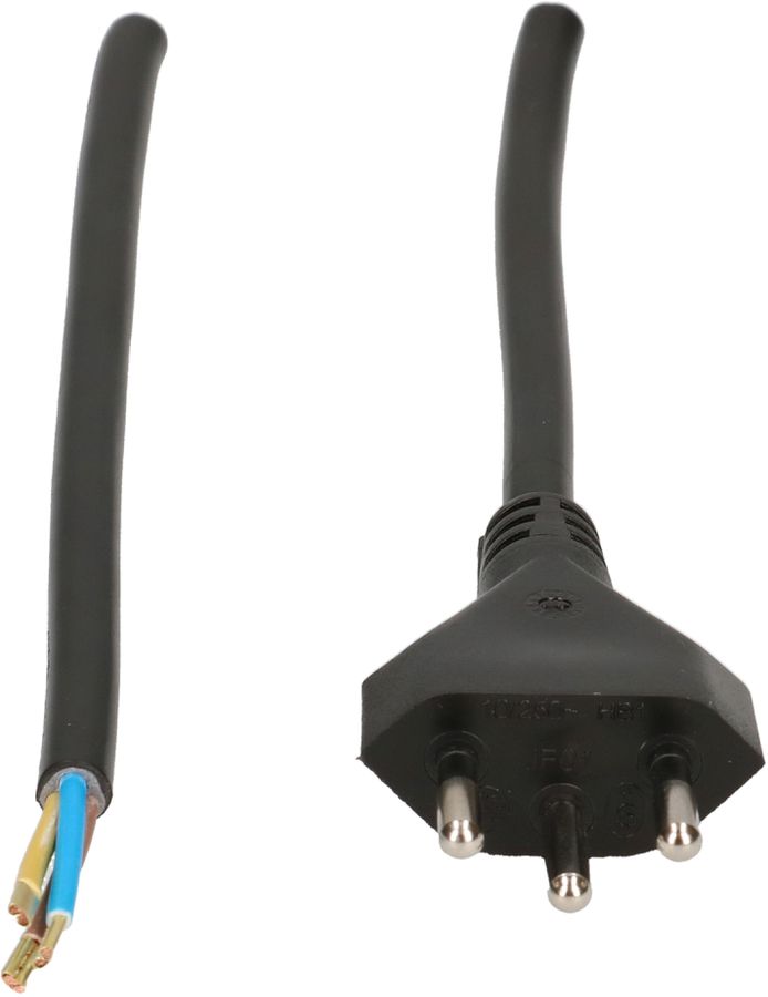 TD câble secteur H05VV-F3G1.0 3m noir type 12