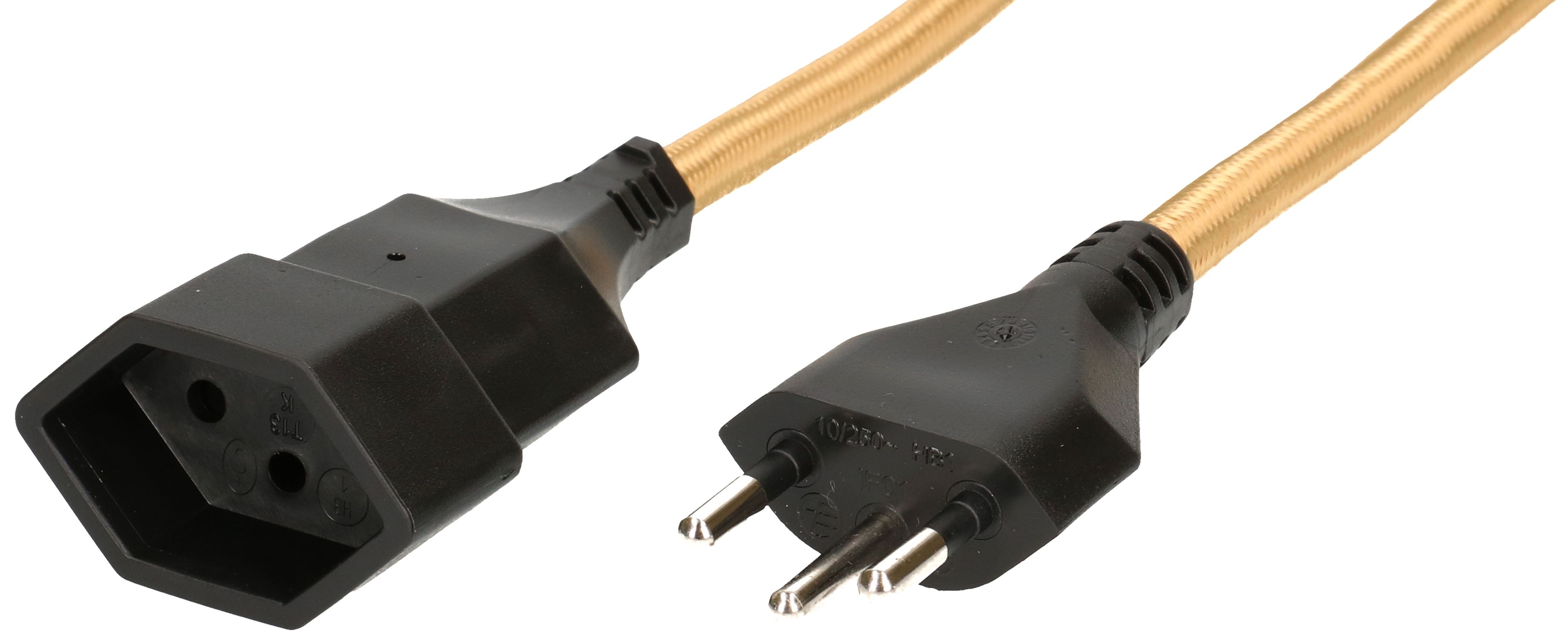 Rallonge textile H05VV-F3G1.0 3m or type 12 / type 13