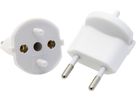 adaptateur fixe type 11 / fiche profilée CEE 7/17 blanc