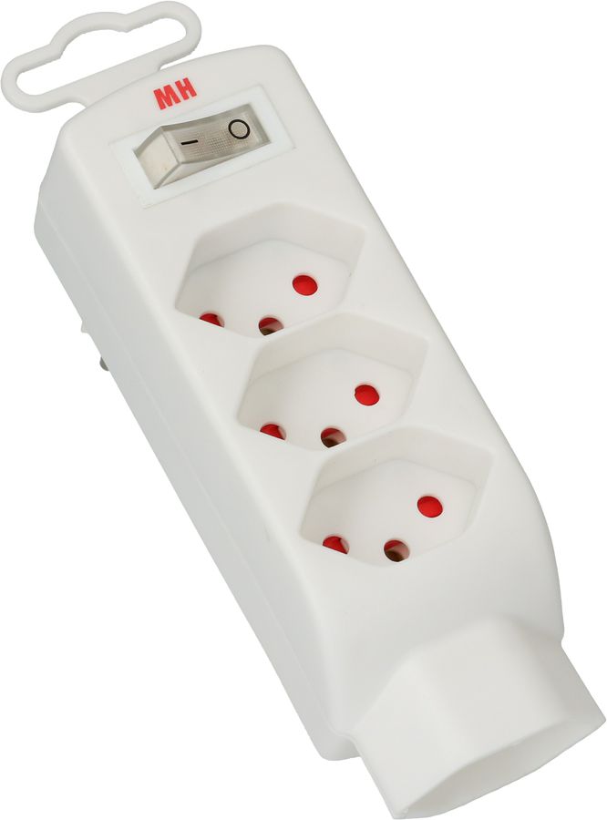 multi adaptateur Safety Line 4x type 13 3-pôles blanc +interrup.