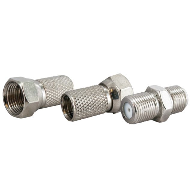 F-Kabelverbinder-Set zum aufdrehen D=8mm 3-teilig