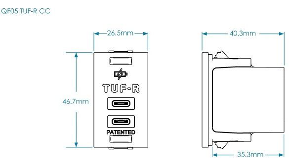 LIBERTY USB Charger QF05 TUF-R/EP avec 2x USB-C 150W noir