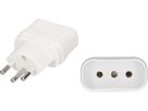 adaptateur de voyage type 12 / Italie 3 pôles blanc