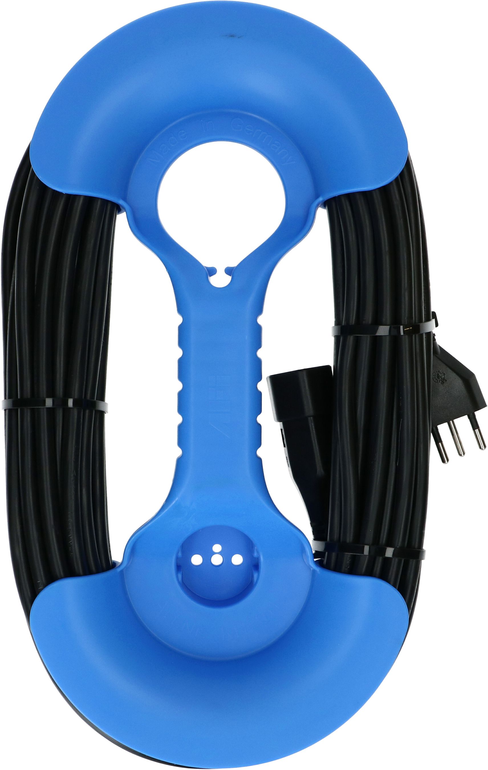 Rallonge TD H05VV-F3G1.5 20m noir incl. haltère à câble bleu