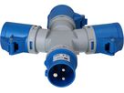 distributeur en étoile 1x CEE16 fiche 3x CEE16 prises 230V IP44