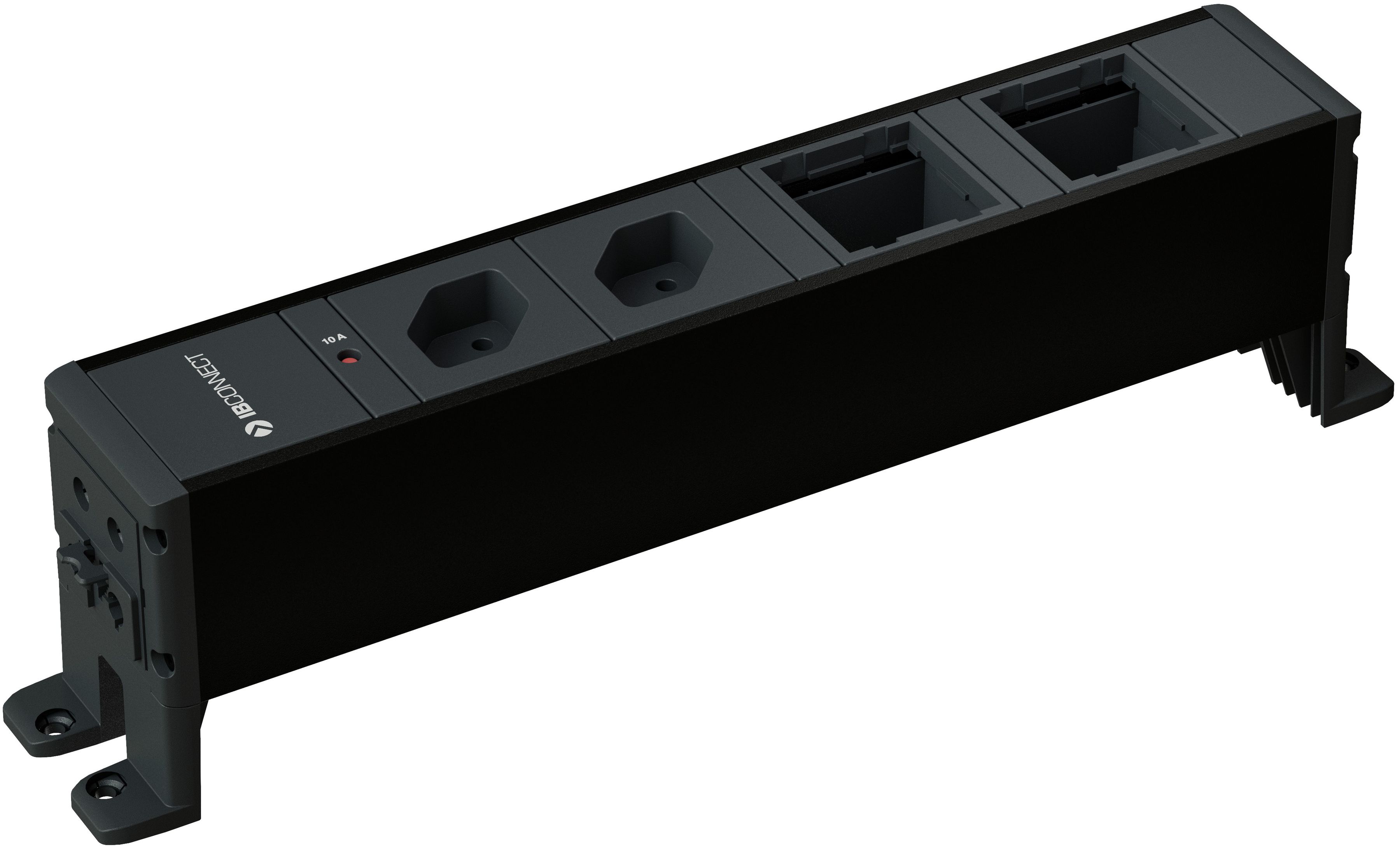 CUBO bloc multiprise noir 2x type 13 2x module vide