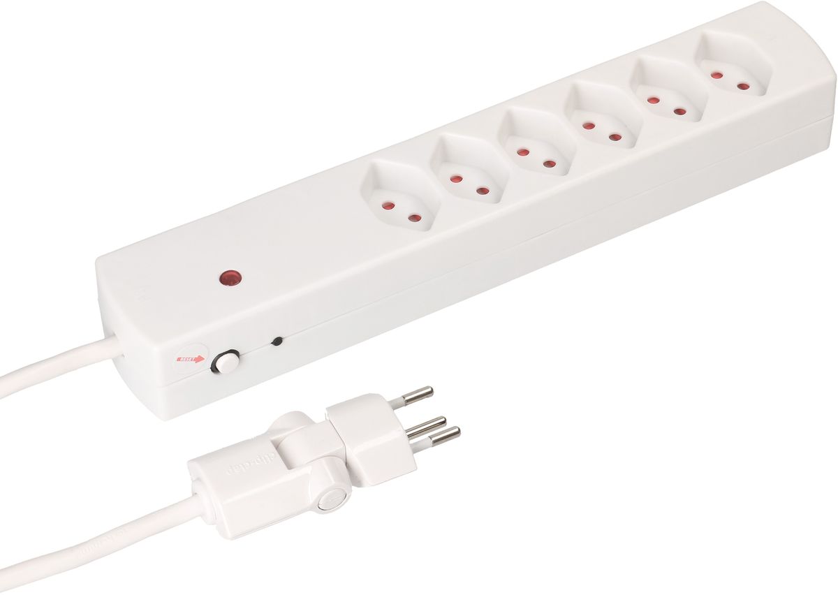 multiprise Safety Line 6x type 13 BS bc télécomma. aimant 2m cli.