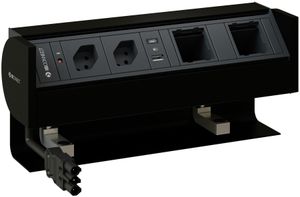 PRISMA bloc multiprise noir 2x type 13 1x USB-A/C 2x module vide