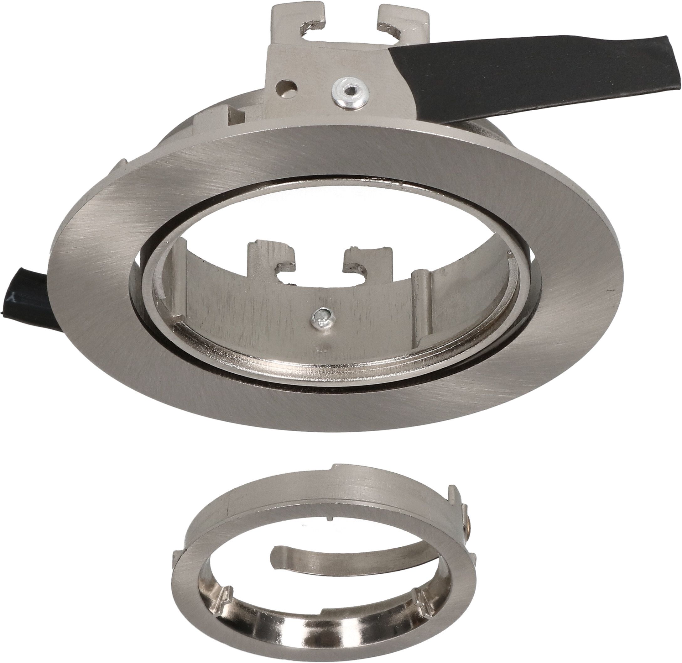 cadre Ø80 chrome pour ampoules LED av. socle GU10/ressort à lame