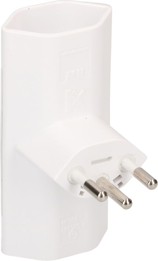 multi adaptateur 2x type 13 3 pôles blanc